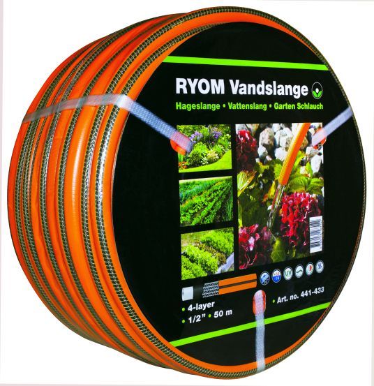 Vandslange orange 1/2" 4-Lag Arm.50M