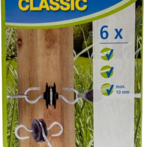 Ledstop Med 2 Øjer Sort /Corral Ledhåndtagsisolator - 6 stk.