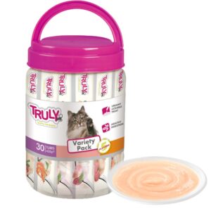 Truly Cat Creamy Lickable Mixed Flavor 420g (30 tuber i en spand)