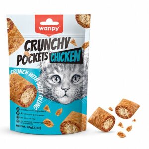 kattesnack Wanpy Cat Crunchy Pockets Chicken 60g