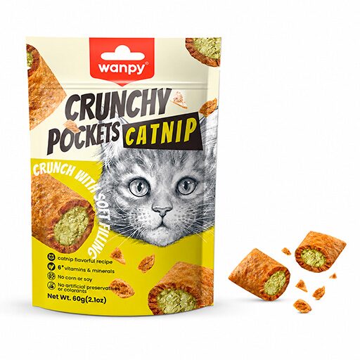 kattesnack Wanpy Cat Crunchy Pockets Catnip 60g