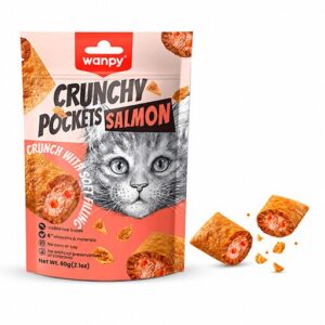 kattesnack Wanpy Cat Crunchy Pockets Salmon 60g