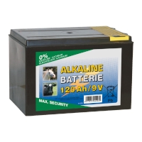 Tørbatteri Alkaline, 9 V, 120 Ah, 165x110x110 mm.