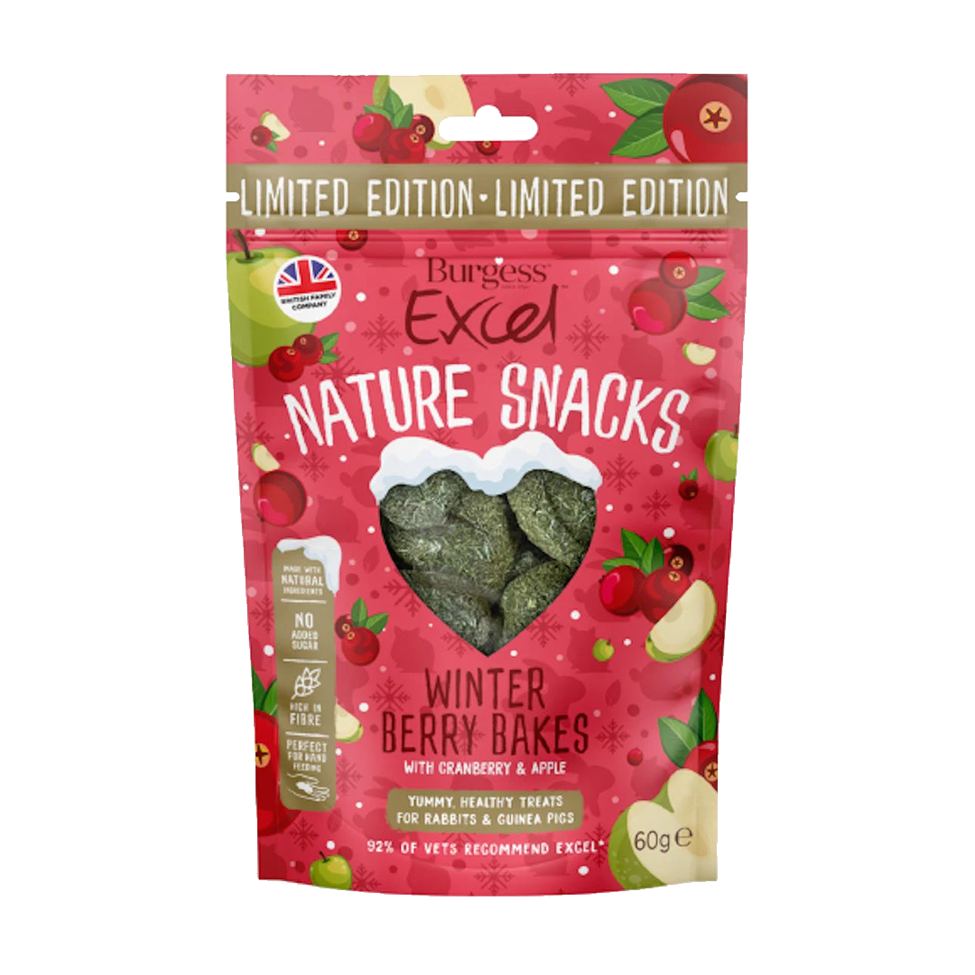 BURGESS Burgess Excel Winter Berry Bakes kanin og marsvin snacks 60g