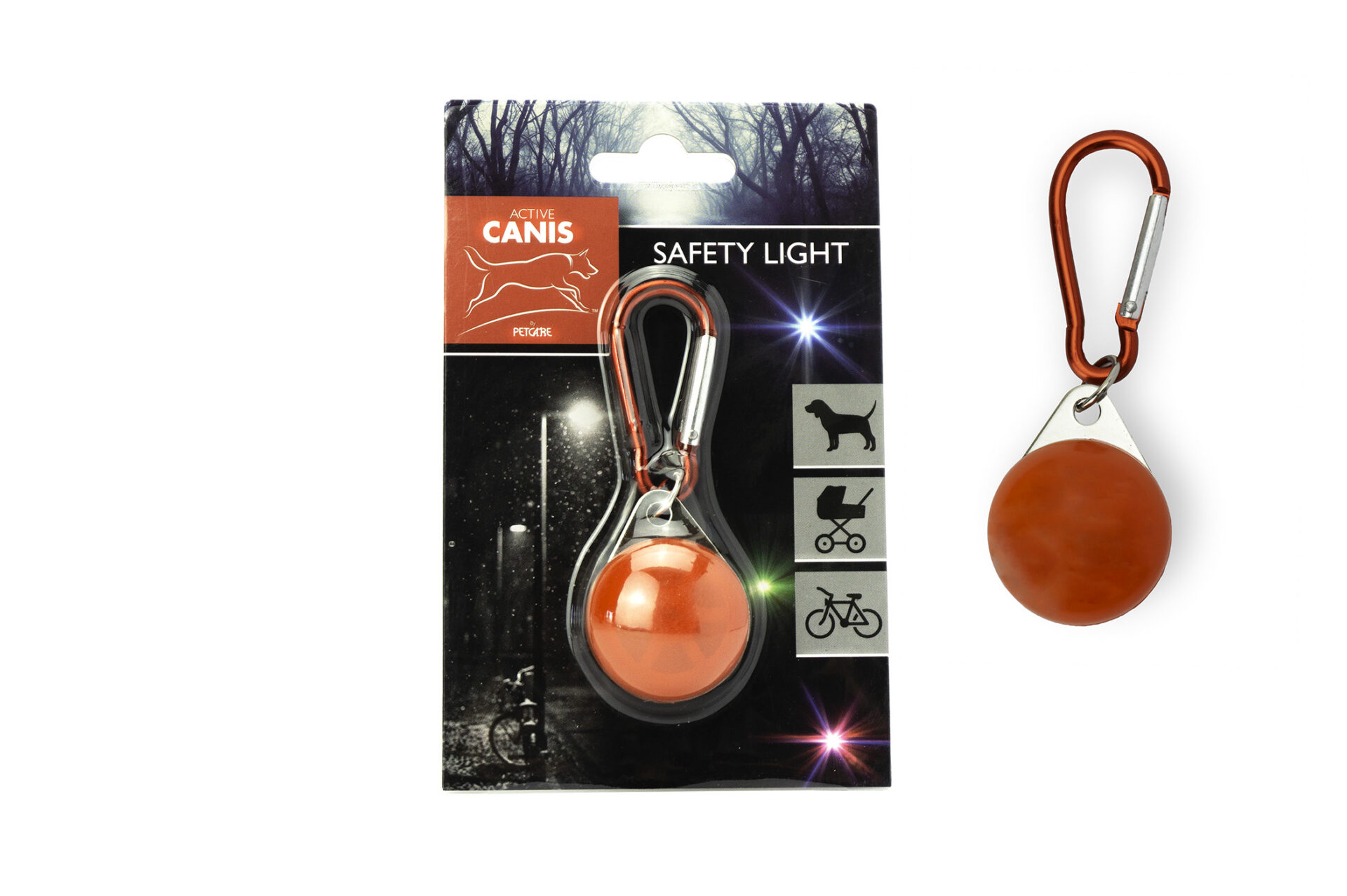 Active Canis Led lygte med karabin i rød