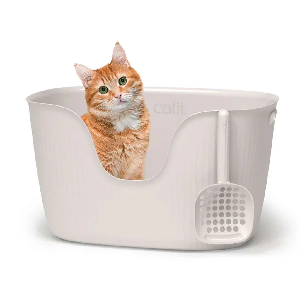 Catit LOO Kattebakke/toilet m/opsamlingske, Hvid